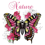 Vlinder Nature Rozen Bloemen Strijk Applicatie
