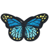 Blauw En Zwarte Vlinder Strijk Patch
