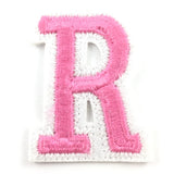 Wit Roze Alfabet Letter R Strijk Patch