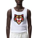 Lynx Kat Roofdier Strijk Embleem Patch Large op een wit hemd