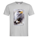 Arend Eagle Adelaar Roofvogel Strijk Applicatie op een grijs t-shirt