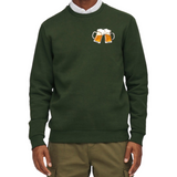 Bier Bierpull Schuimkraag Full Color Strijk Applicatie Small op een groene sweater