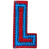 Alfabet Letter L Strijk Embleem Patch Rood Blauw