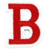 Alfabet Letter B Embleem Strijk Patch Rood Wit