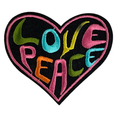 Love Peace Tekst Flower Power Hart Strijk Embleem Patch