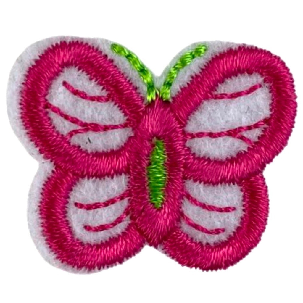 Vlinder Strijk Embleem Klein Roze wit
