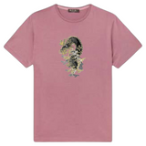 Draak Draken Dragon Strijk Embleem Patch op een oud roze gekleurd t-shirt
