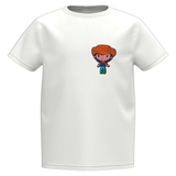 Cowboy Strijk Embleem Patch Oranje Bruin op een wit t-shirtje