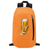 Bier Bierglas In Hand Full Color Strijk Applicatie Large oranje rug / sport tas