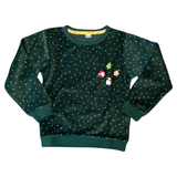 Pin Broche Steek Pin Knopen Set Kerst Christmas Winter op een groen sweater kindermaat