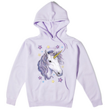 Eenhoorn In The Moonlight Applicatie op een lila hoodie
