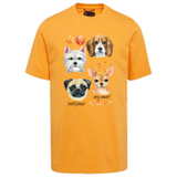 Honden Rassen 1 Strijk Applicatie op een geel t-shirt