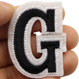 Alfabet Strijk Embleem Letter G Patch Zwart Wit