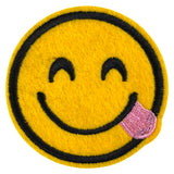 Emoji Roze Uitgestoken Tong Strijk Patch
