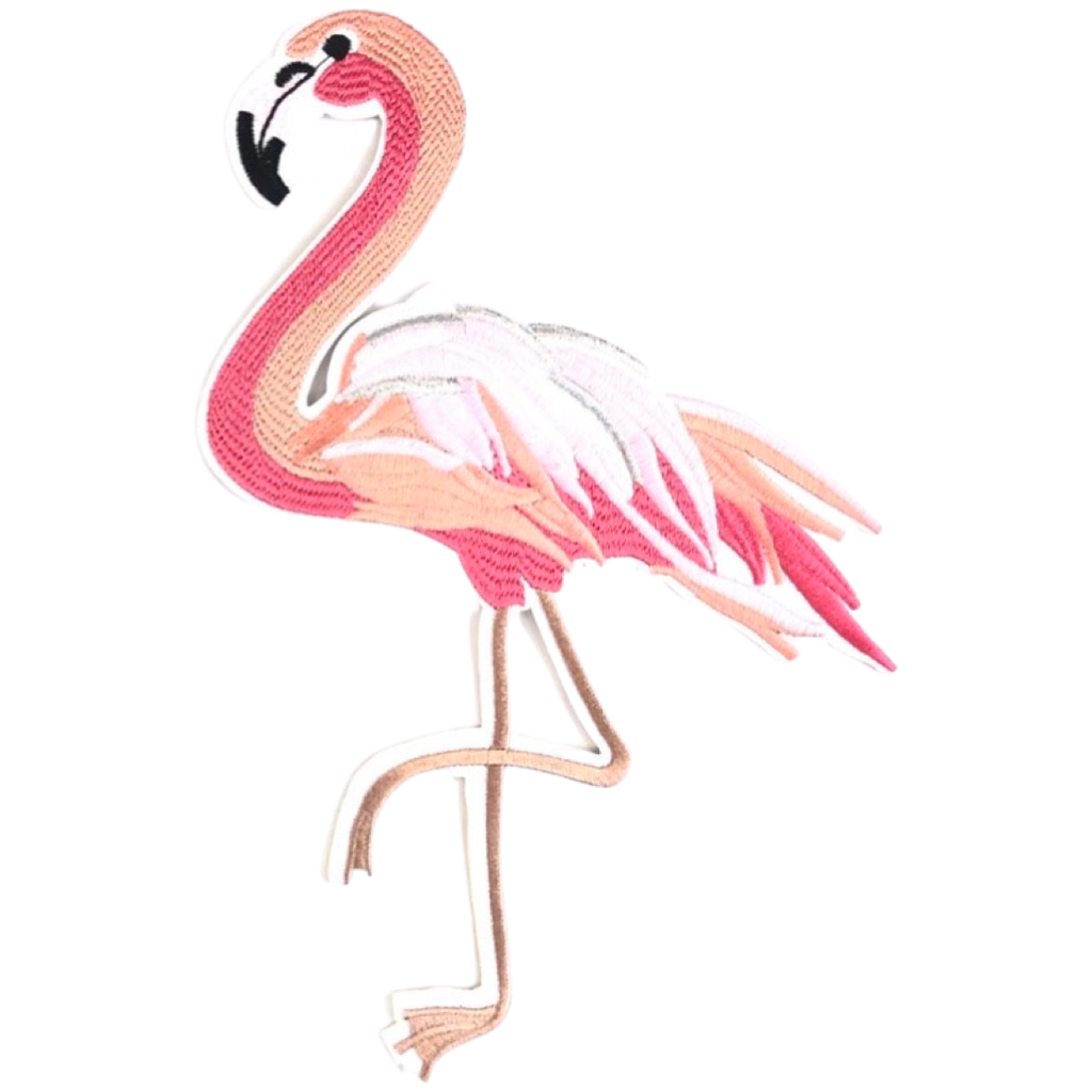 Roze Flamingo XXL Strijk Embleem Patch Rechts