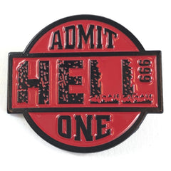 Admit Hell 999 One Tekst Emaille Pin Rood