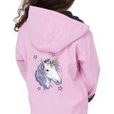 Eenhoorn In The Moonlight Applicatie op de rugzijde van een roze jas