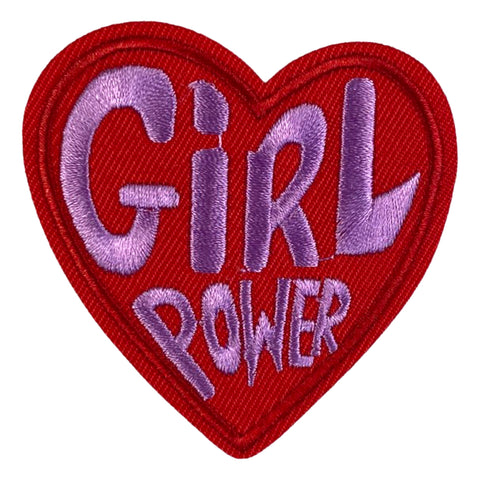 Girl Power Tekst Strijk Embleem Patch Rood Roze