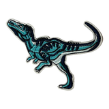 Tyrannosaurus T-Rex Dinosaurus Strijk Embleem Patch Blauw