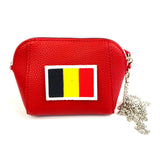 België Belgische Vlag Strijk Embleem Patch op een kleine rode dames tas