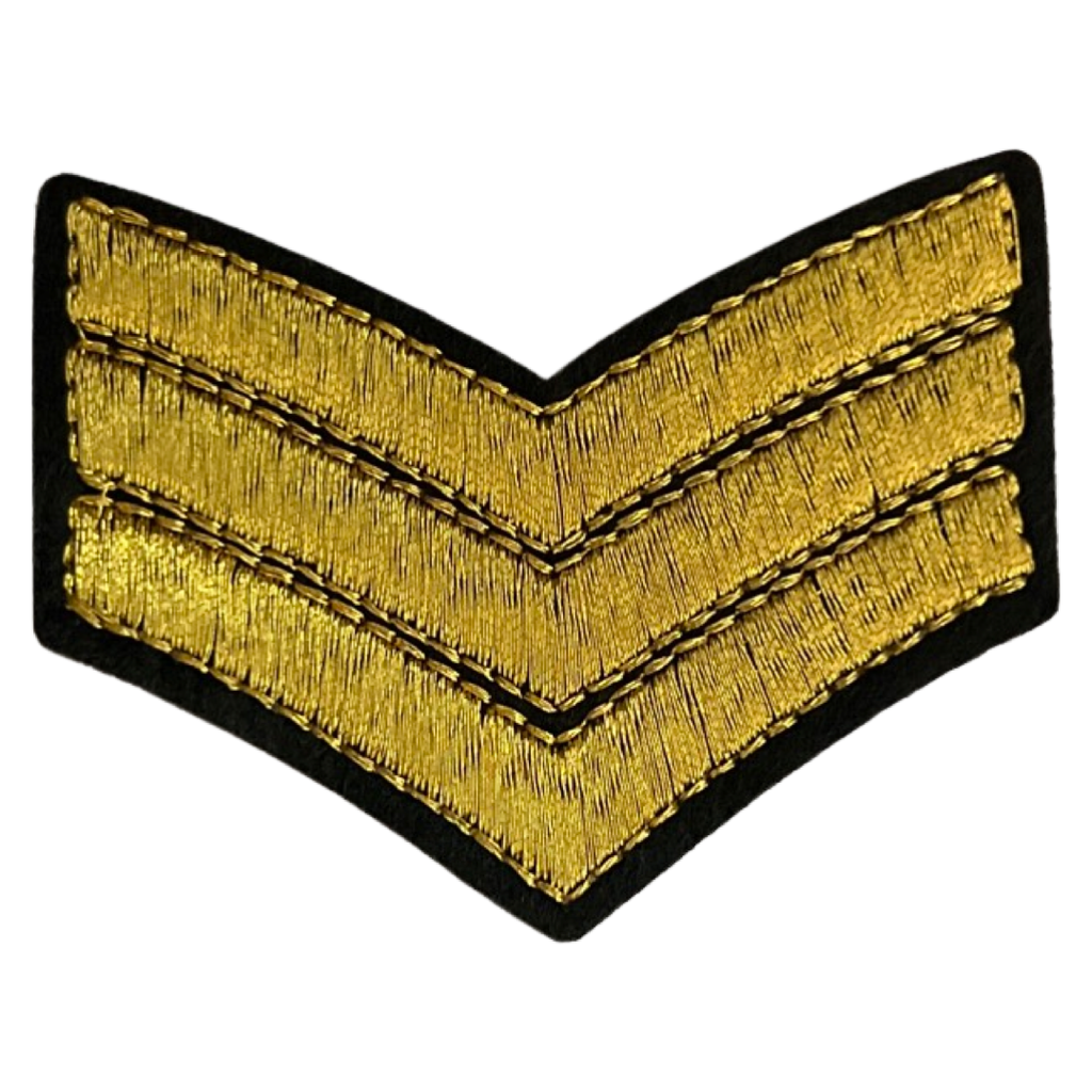 Rangstrepen Military Navy Embleem Strijk Patch Goud