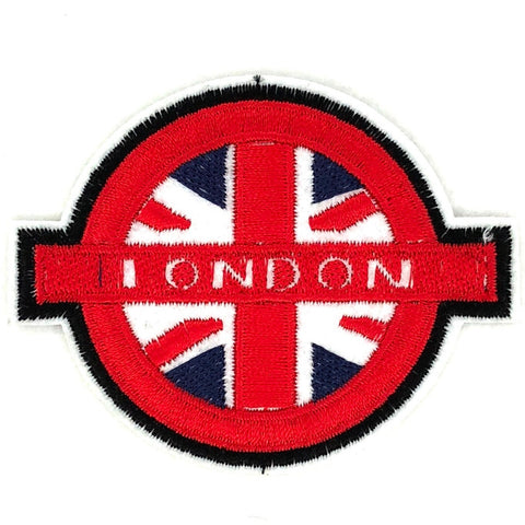 Ronde Britse Engelse Vlag Patch Met Tekst London