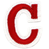 Alfabet Letter C Embleem Strijk Patch Rood Wit