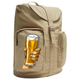 Bier Bierglas In Hand Full Color Strijk Applicatie Large op de zak van een rugzak