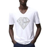 Diamant XL Strass strijk Applicatie op een wit t-shirt