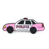 Emaille Pin Van Een Roze Politie Auto Met Police Tekst