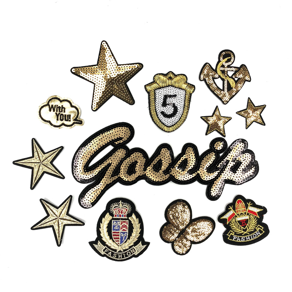 Golden Gossip Fashion Paillette Star Patch Set