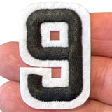 Cijfer Nummer Strijk Embleem Patches Zwart Wit