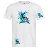 Dolfijn Dolfijnen Strijk Applicatie Blauw op een wit t-shirt
