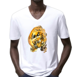 Tijger Sluipende Indische Tijger Strijk Applicatie op een wit t-shirt