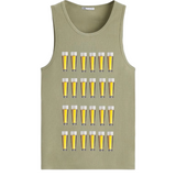 12 x de Bier Bierglazen Duo Strijk Applicatie Small op een legergroen hemd