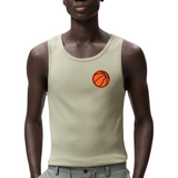 Basketbal Bal Ballen Strijk Embleem Patch op een legergroen hemd
