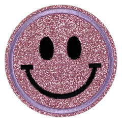 Smiley Emoji Strijk Embleem Patch Glitter