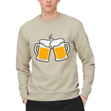 Bier Bierglas Bierpull Schuimkraag Full Color Strijk Applicatie Large op een beige sweater