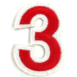 Cijfer Nummer 3 Strijk Emblemen Rood Wit