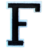 Alfabet Strijk Letter Embleem Patches Zwart Wit Dun Randje