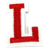Alfabet Letter L Embleem Strijk Patch Rood Wit