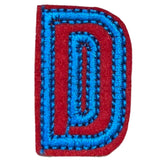 Alfabet Letter D Strijk Embleem Patch Rood Blauw
