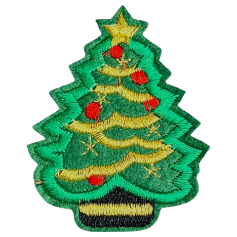 Kerst Kerstboom Xmas Tree Strijk Embleem Patch goud