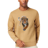 Panter Luipaard Jaguar Strijk XL Applicatie op een mosterdgele sweater