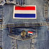 Nederland Hollandse Vlag Emaille Pin samen met de Nederlandse vlag strijk patch  