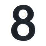 Zwart Cijfer 8 Strijk Embleem / patch met wit randje
