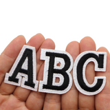 Alfabet Strijk Embleem Letter A B C Patch Zwart Wit