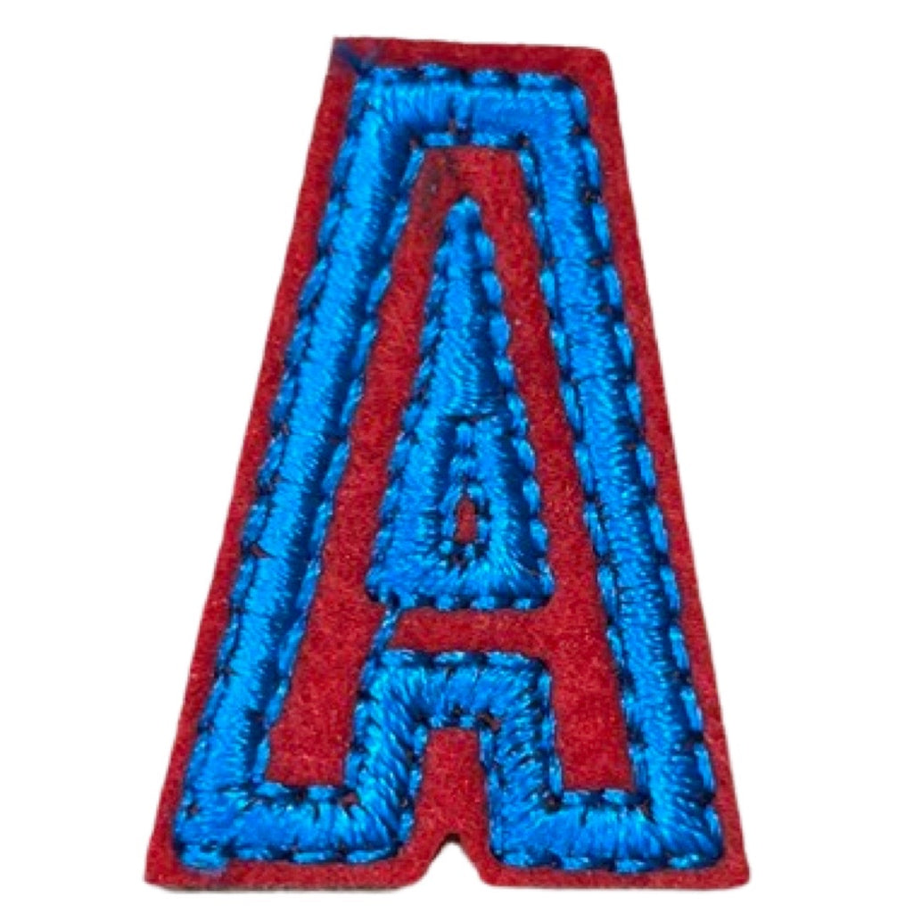 Alfabet Letter A Strijk Embleem Patch Rood Blauw 