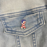 Close up van de USA Amerika Vrijheid Peach Lintje Emaille Pin