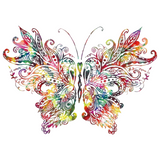 Vlinder Multicolor XXL Strijk Applicatie